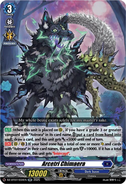 Arcetri Chimaera (DZ-BT07/034EN) [Moon Fangs & Cerulean Blaze]