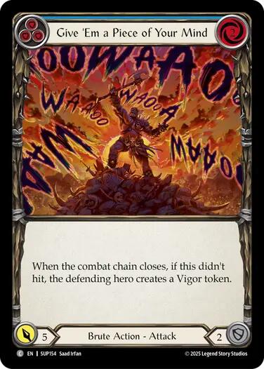 Give 'Em a Piece of Your Mind (Blue) [SUP154] (Super Slam)  Rainbow Foil