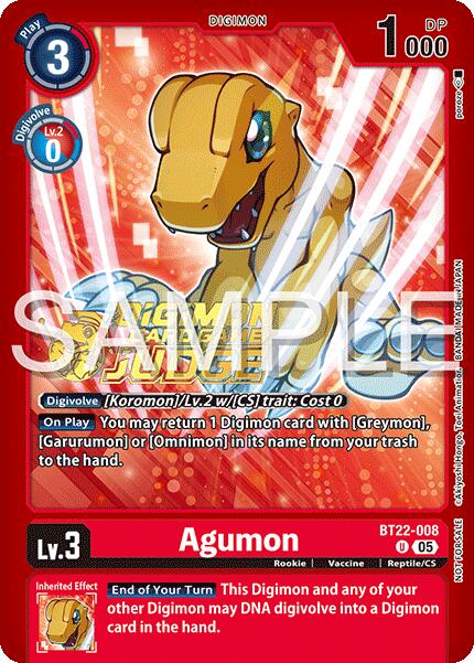 Agumon [BT22-008] (Judge Pack 2025 Wave 2) [Cyber Eden]