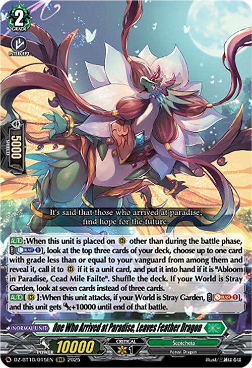 One Who Arrived at Paradise, Leaves Feather Dragon (DZ-BT10/015EN) [Dragonsoul Resonance]