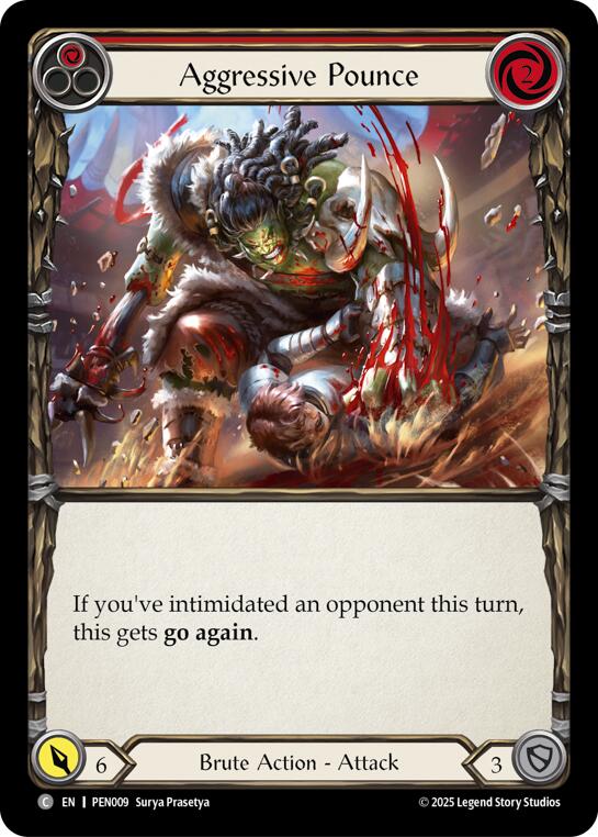 Aggressive Pounce (Red) (Regular) [PEN009] (Compendium of Rathe)