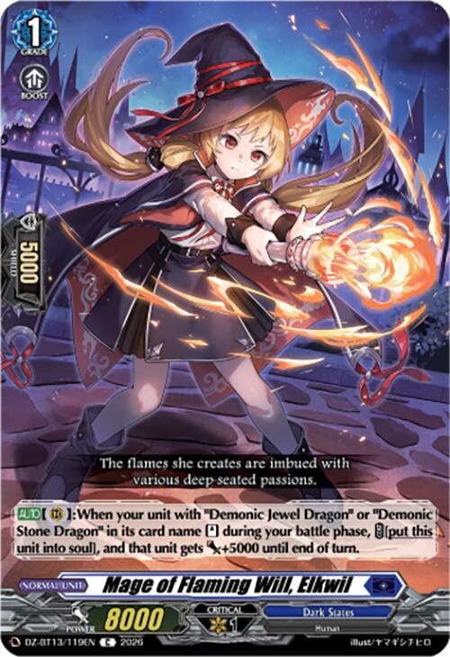 Mage of Flaming Will, Elkwil (DZ-BT13/119EN) [Parallactic Clash]