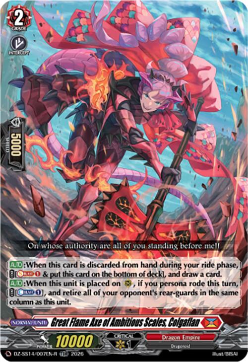 Great Flame Axe of Ambitious Scales, Colgaflan (TDR) (DZ-SS14/007EN-R) [Dragonic Overlord Start Deck]