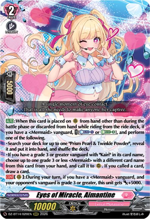 Eyes of Miracle, Aimantine (DZ-BT14/020EN) [Envoys of the Crimson Moon]