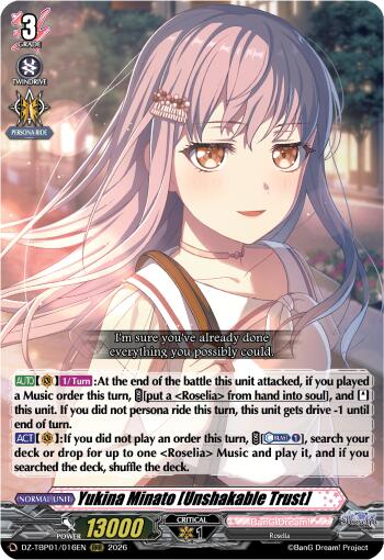 Yukina Minato [Unshakable Trust] (DZ-TBP01/016EN) [BanG Dream! Girls Band Party!]