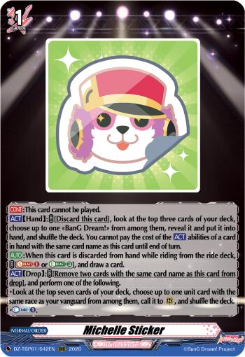 Michelle Sticker (DZ-TBP01/042EN) [BanG Dream! Girls Band Party!]