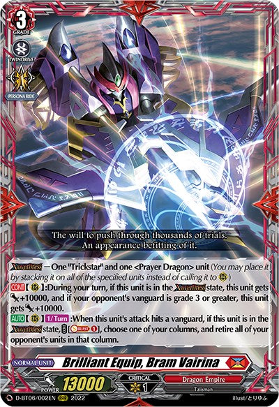 Brilliant Equip, Bram Vairina (D-BT06/002EN) [Blazing Dragon Reborn]