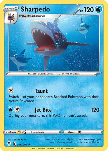 Sharpedo (036/203) [Sword & Shield: Evolving Skies]