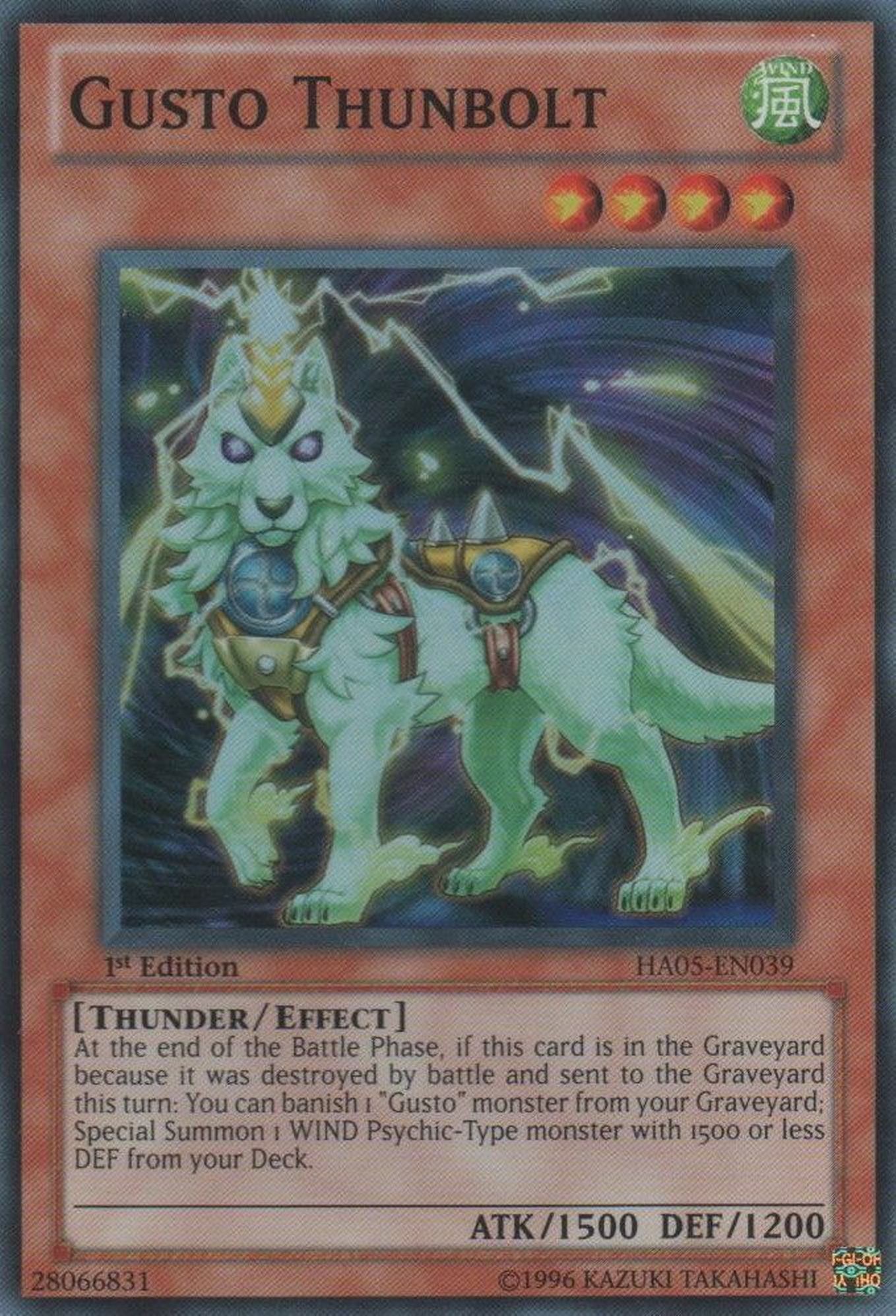 Gusto Thunbolt [HA05-EN039] Super Rare