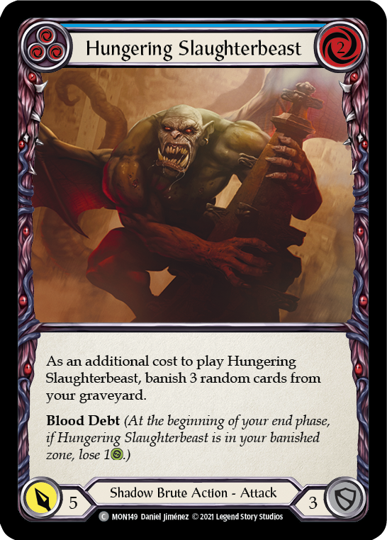 Hungering Slaughterbeast (Blue) [MON149] (Monarch)  1st Edition Normal