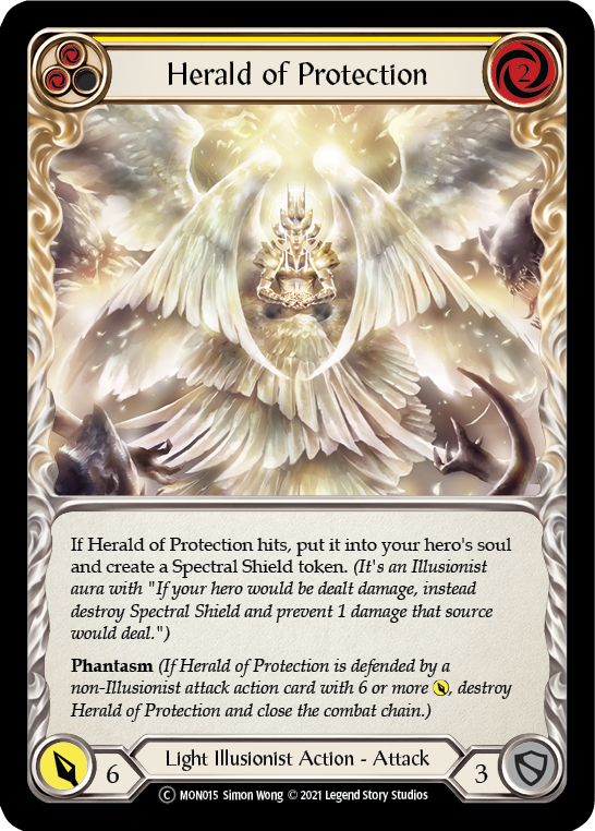 Herald of Protection (Yellow) [U-MON015-RF] (Monarch Unlimited)  Unlimited Rainbow Foil