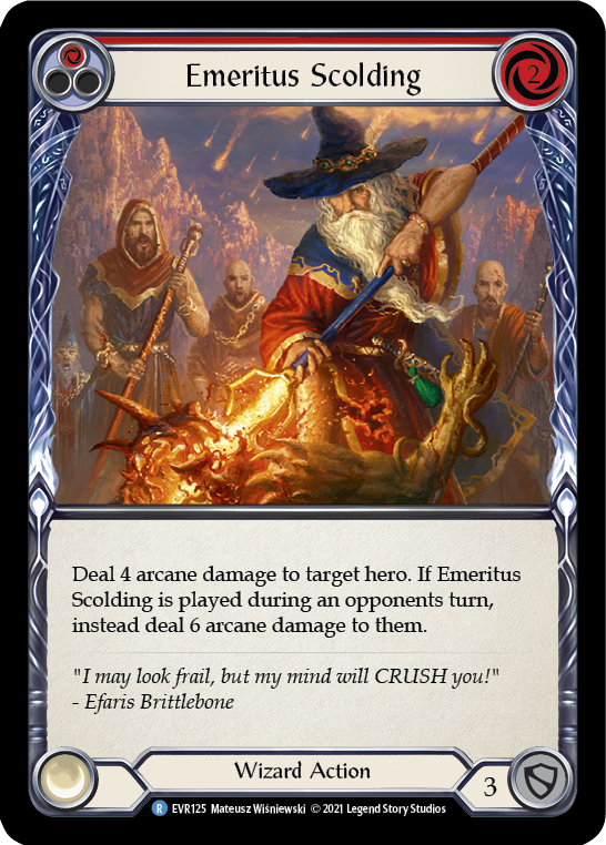 Emeritus Scolding (Red) [EVR125] (Everfest)  1st Edition Rainbow Foil