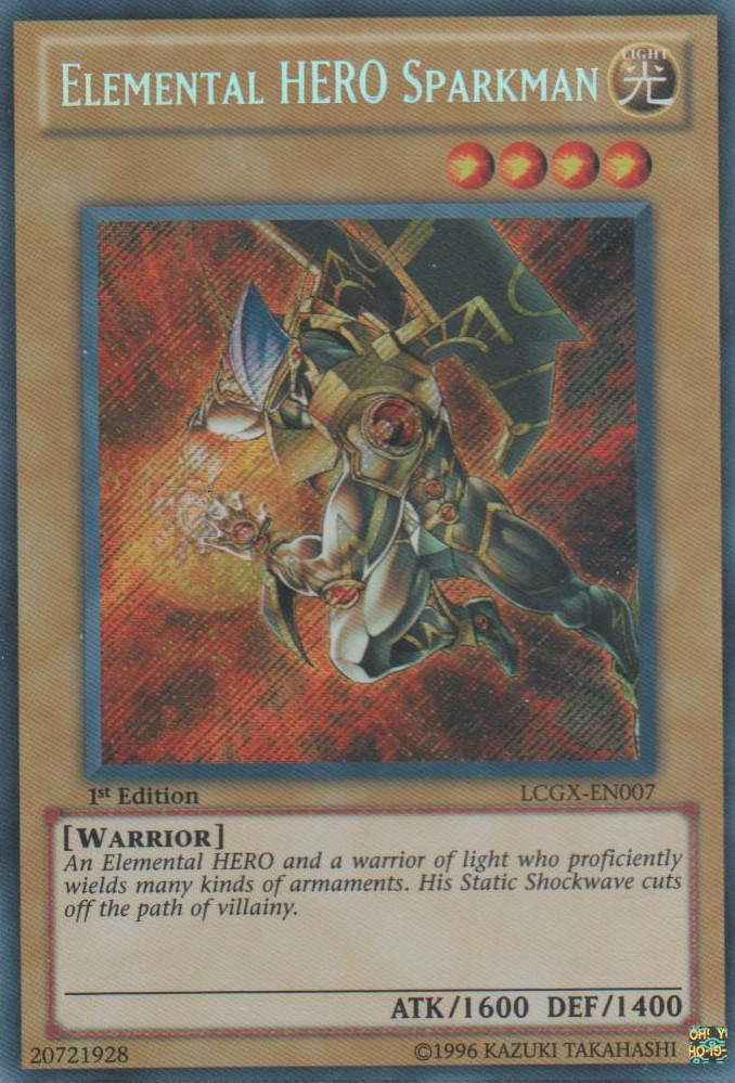 Elemental HERO Sparkman (Alternate Art) [LCGX-EN007] Secret Rare