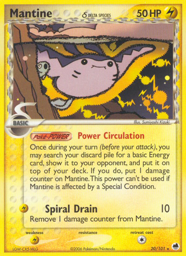 Mantine (20/101) (Delta Species) [EX: Dragon Frontiers]